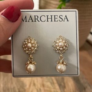 New Marchesa Pearl Drop Earrings
